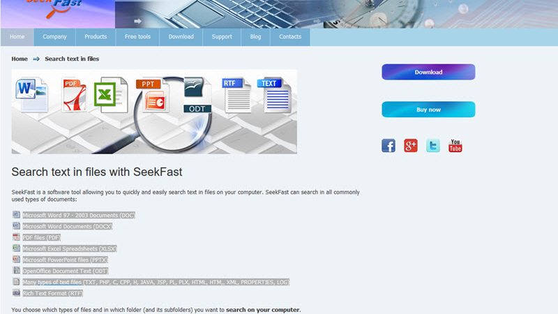 seek fast file search website