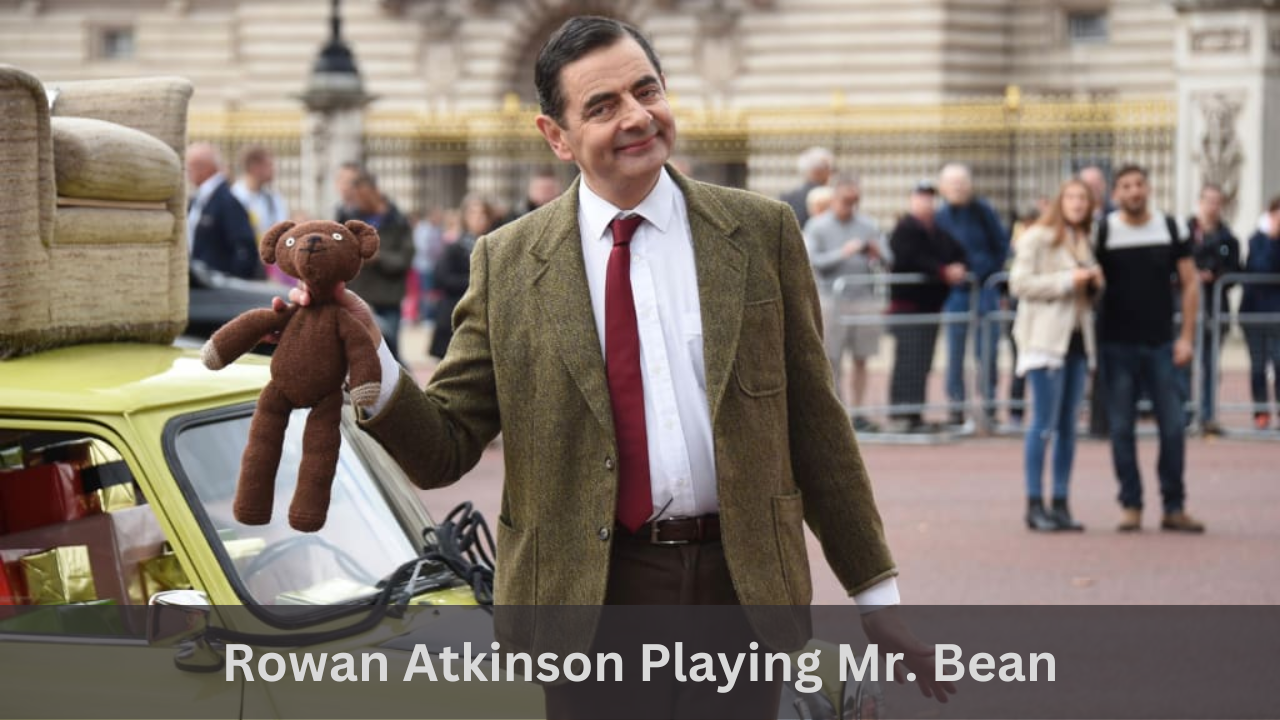Rowan Atkinson playing mr. bean