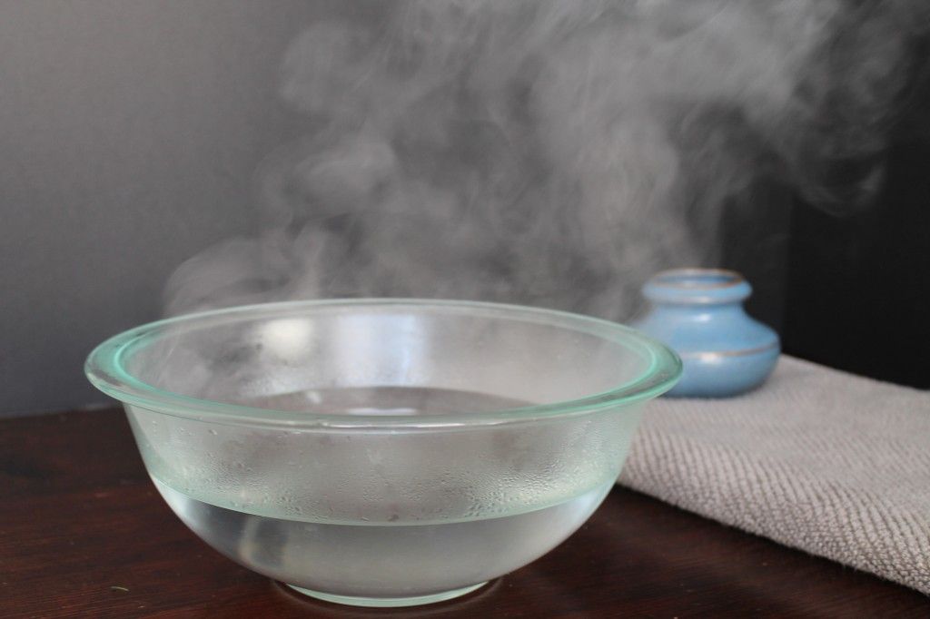 boiled water -- essential oils